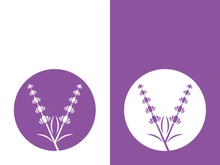 Fresh lavender flower logo vector flat design