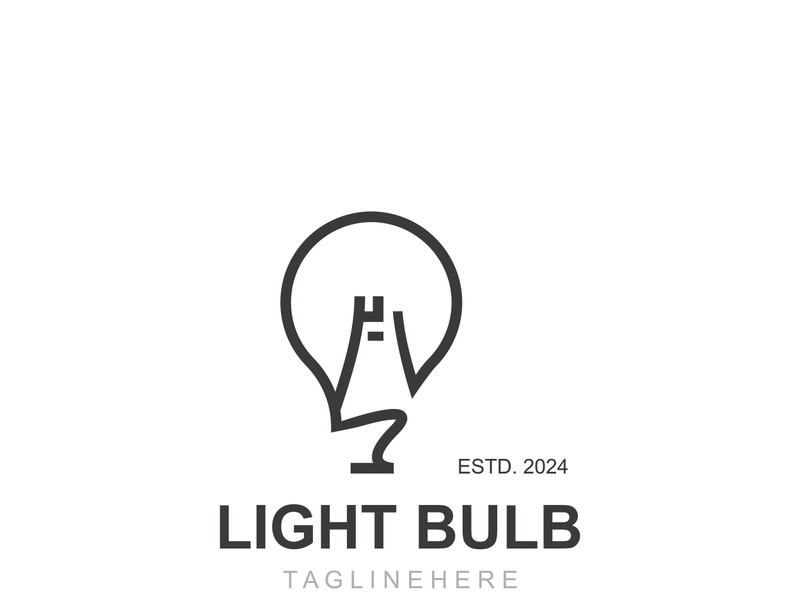 Light bulb creative lamp logo icon and business design bulb digital technology smart idea