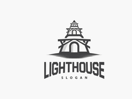 Lighthouse Logo, Beacon Vector Modern Simple Beach Searchlight Tower preview picture