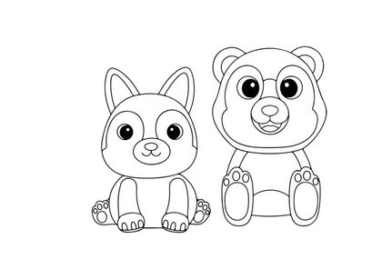 Cute cartoon animals friends vector illustration flat design