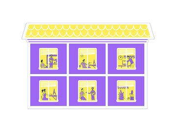 Office building flat color vector illustration preview picture