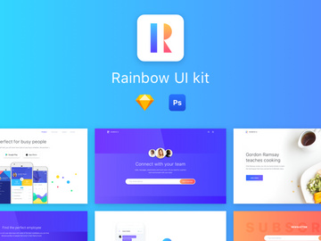 Epic Rainbow UI Kit Sketch + PSD preview picture