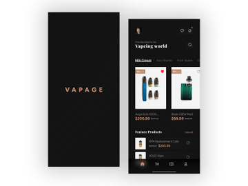 Vapage Vapeshop UI concept preview picture