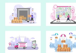 16 Online Delivery Flat Illustration