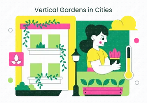 10 Vertical Gardens In Cities Illustration