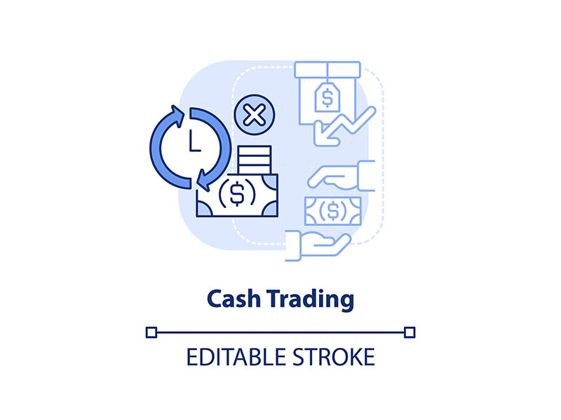 Cash trading light blue concept icon