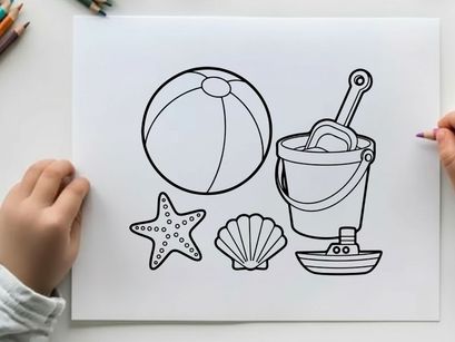 Beach summer essentials flat design vector illustration