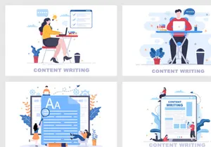 20 Content Writing or Journalist Vector Illustration