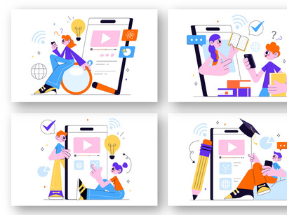 10 Online Learning Platform Illustration