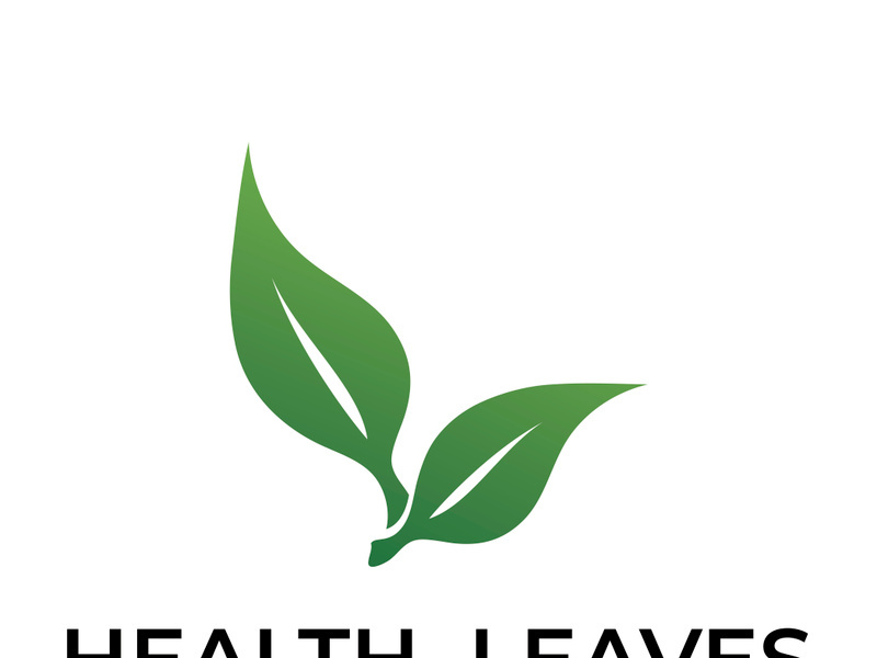 Green leaf logo design vector illustration