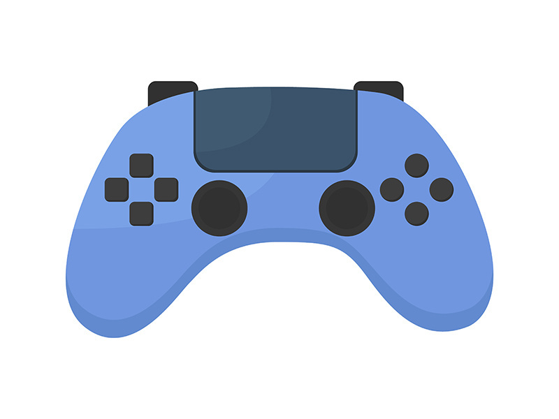 Video game controller semi flat color vector object