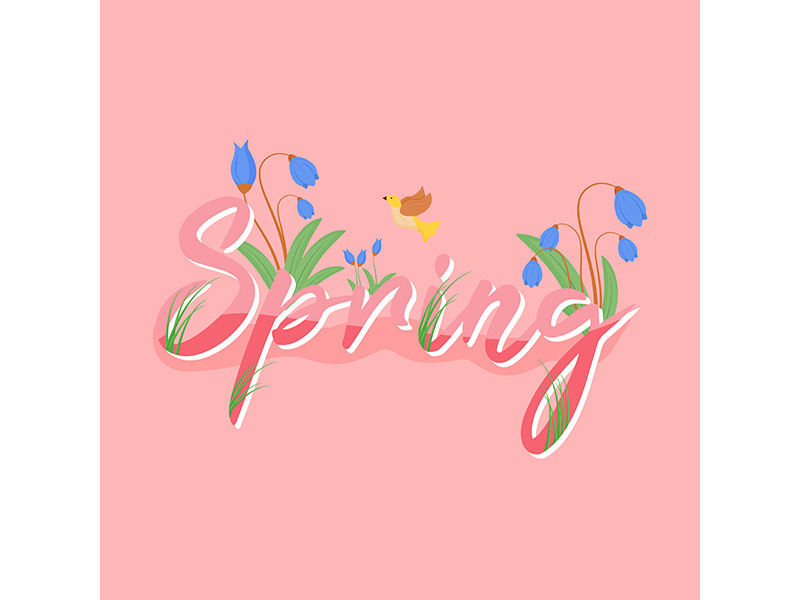 Spring banner flat vector template