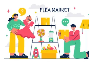 10 Flea Market Shopping Illustration