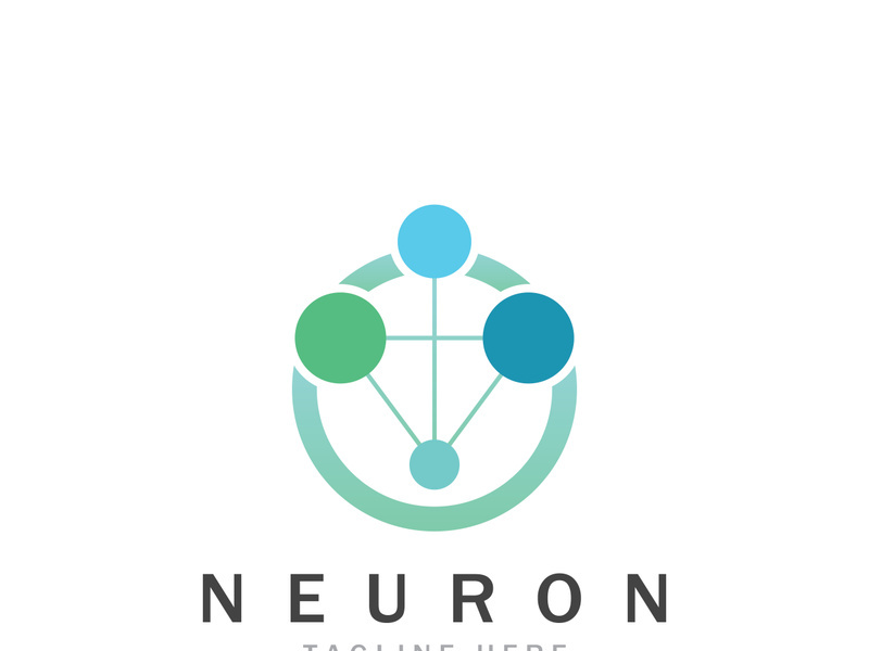 Neuron logo or nerve cell logo design,molecule logo illustration template icon with vector concept