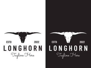 Long horn bull logo vector preview picture