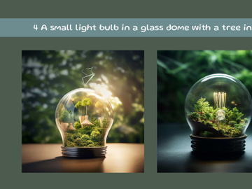 A small light bulb in a glass dome with a tree inside preview picture