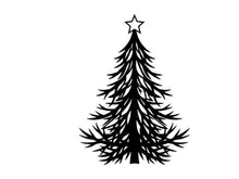 Stilisierte Weihnachtsbaum-Illustration mit Sternspitze für Weihnachtsdekoration