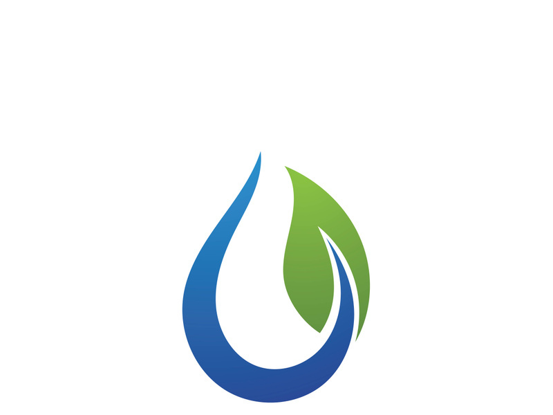 waterdrop and leaf ecology nature element vector