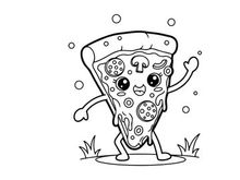 Cute pizza slice character dancing vector illustration