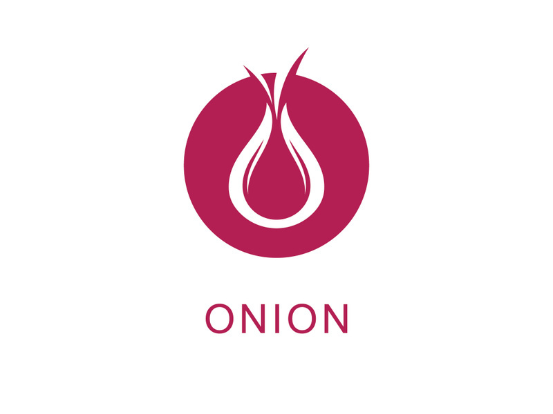 Onion logo vector , red onion icon . illustration Simple onion symbol