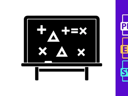 School Chalkboard Math Equation Icon