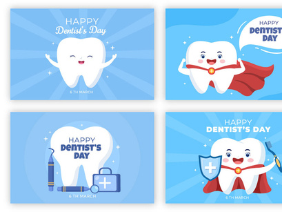 20 World Dentist Day Cartoon Background Illustration