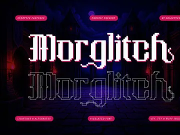 Morglitch | Pixelated Font preview picture