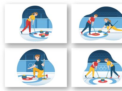 10 Curling Sport Illustration