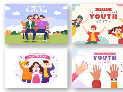 17 Happy International Youth Day Illustration