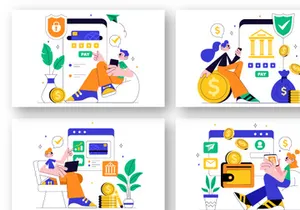 10 Online Banking Illustration