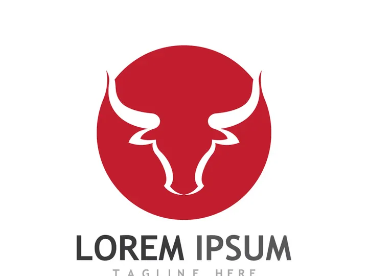 Vintage bull head horns logo