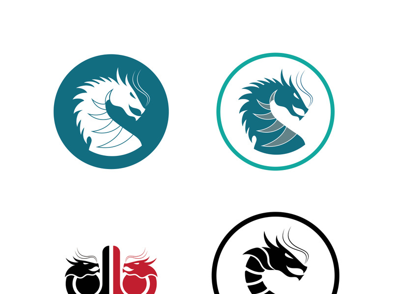 Dragon vector icon illustration design logo template