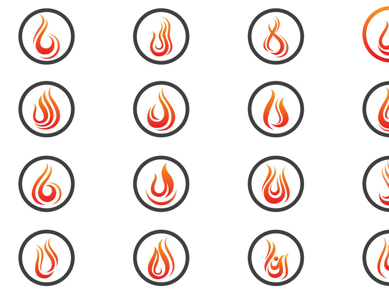 Fire flame icon logo vector