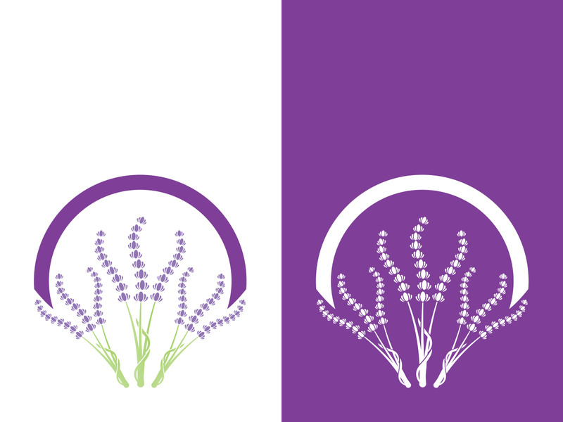 Fresh lavender flower logo vector flat design