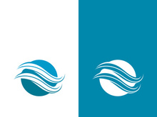 Wave beach vector illustration design logo