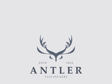 Deer antler logo for hunting and adventure community in nature simple and elegant symbol preview picture