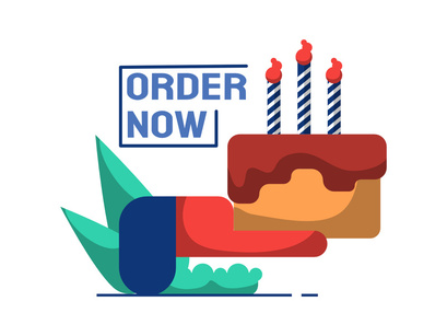 order online advertising flat illustration