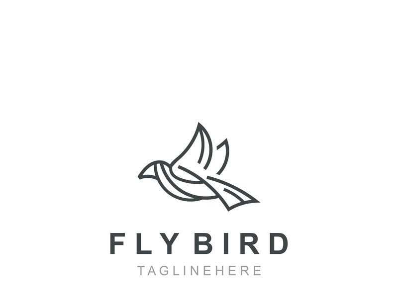 Bird simple modern logo creative line art animal graphic design style