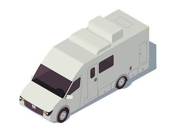 Motorhome isometric color vector illustration preview picture