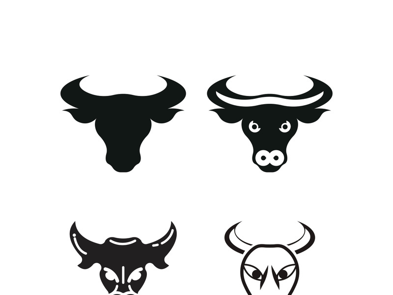 Bull head logo vector icon design illustration
