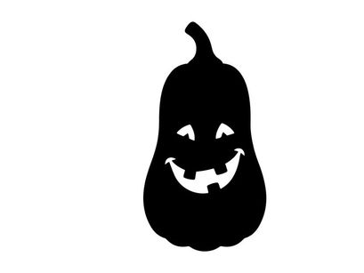 Silhouette of a Halloween Jack-o'-Lantern with a Spooky Face