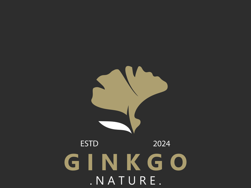 Ginkgo biloba leaf logo. can be used for herbal health products modern style logo design template