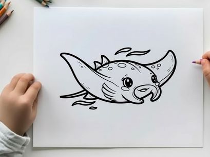 Cute smiling whale swimming underwater vector illustration