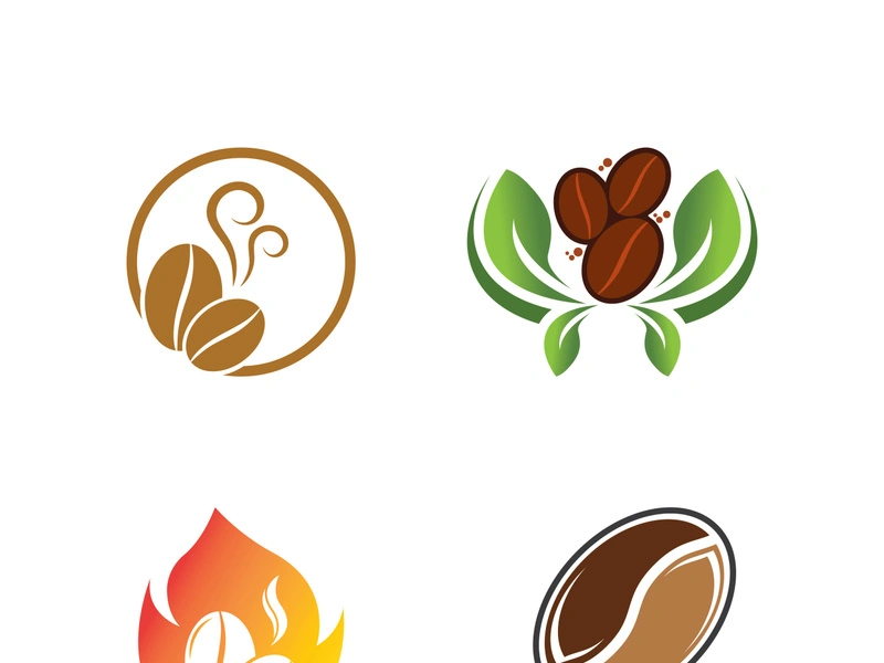 Coffee bean icon vector illustration template