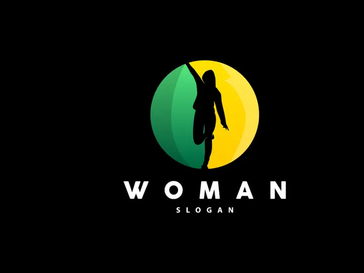 Woman Logo, Wellness Girl Photo Pose Vector, Beauty And Elegance Design