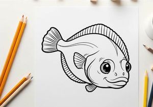Cute cartoon fish smiling vector illustration flat design