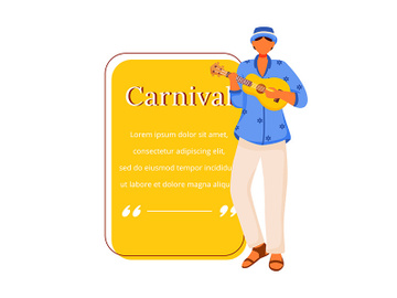 Carnival flat color vector character quote preview picture