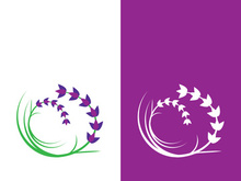 Fresh lavender flower logo vector flat design