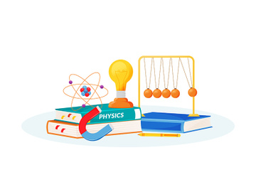 Physics flat concept vector illustration preview picture