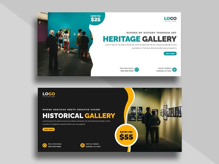 Heritage Art gallery social media Facebook cover banner
